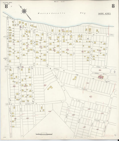 Sanborn Fire Insurance Map from Scituate, Plymouth County, Massachusetts (1944), Sheet #0008 - Complete Map Set gallery image, historic Sanborn map, vintage wall art, Massachusetts Massachusetts