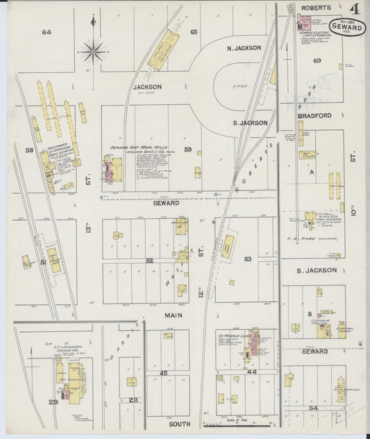 Sanborn Fire Insurance Map from Seward, Seward County, Nebraska (1889), Sheet #0004 - Historic Sanborn Fire Insurance Map Print, vintage old map wall art, antique decor, genealogy gift, Nebraska Nebraska map
