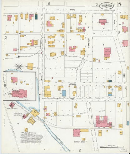 Sanborn Fire Insurance Map from Brookville, Franklin County, Indiana (1906), Sheet #0008 - Complete Map Set gallery image, historic Sanborn map, vintage wall art, Indiana Indiana