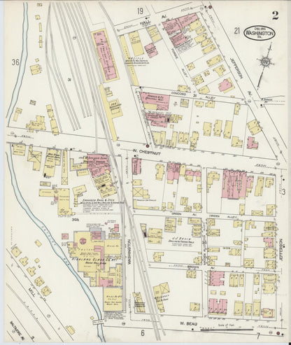 Sanborn Fire Insurance Map from Washington, Washington County, Pennsylvania (1914), Sheet #0002 - Complete Map Set gallery image, historic Sanborn map, vintage wall art, Sanborn Fire Insurance Map from Washington Washington