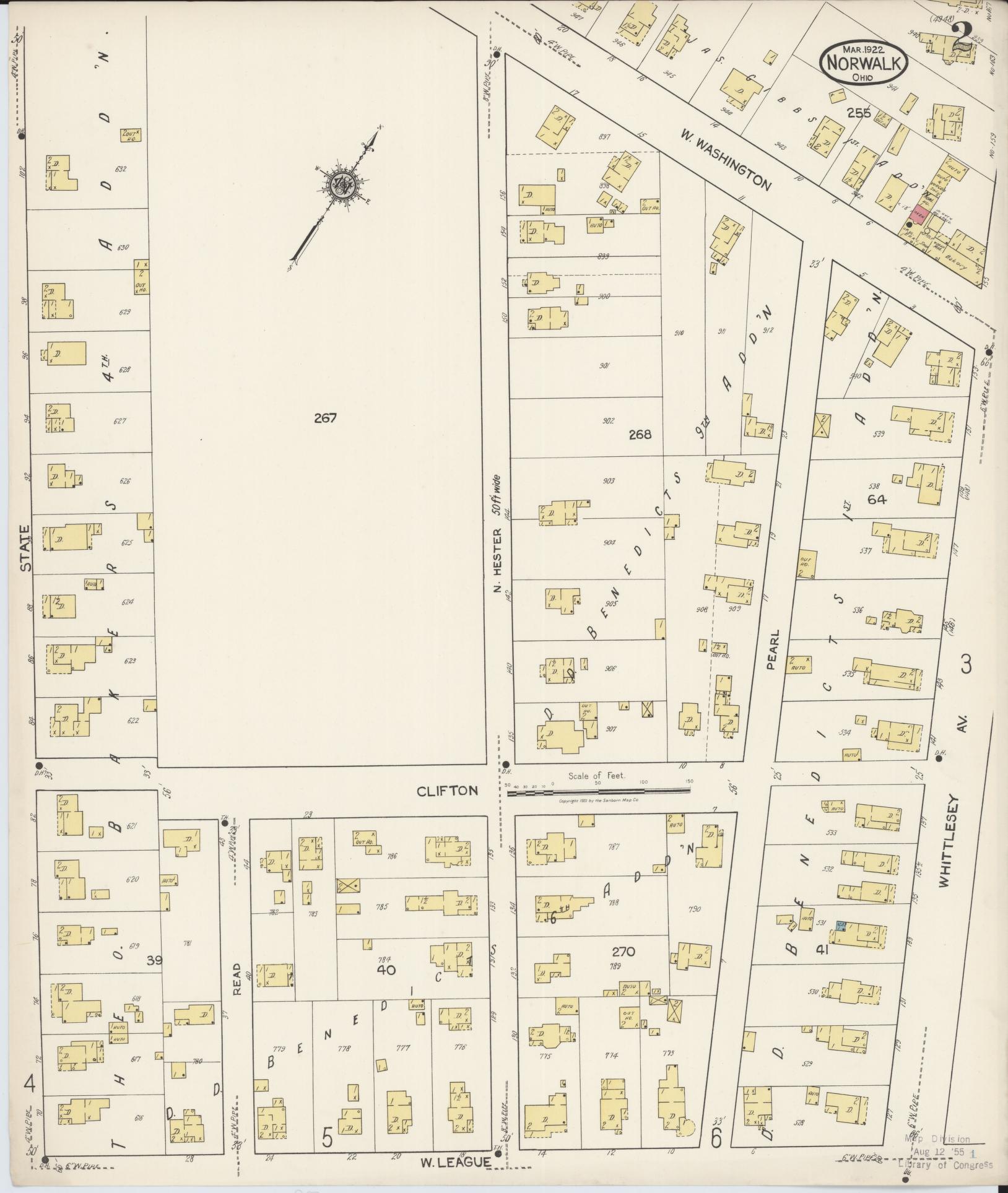 Sanborn Fire Insurance Map from Norwalk, Huron County, Ohio (1922), Sheet #0002 - Complete Map Set gallery image, historic Sanborn map, vintage wall art, Ohio Ohio