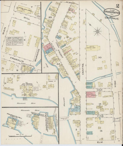 Sanborn Fire Insurance Map from Grand Rapids, Wood County, Wisconsin (1884), Sheet #0002 - Complete Map Set gallery image, historic Sanborn map, vintage wall art, Wisconsin Wisconsin