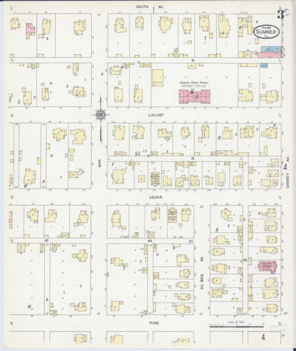 Sanborn Fire Insurance Map from Sumner, Lawrence County, Illinois (1912), Sheet #0003 - Complete Map Set gallery image, historic Sanborn map, vintage wall art, Illinois Illinois