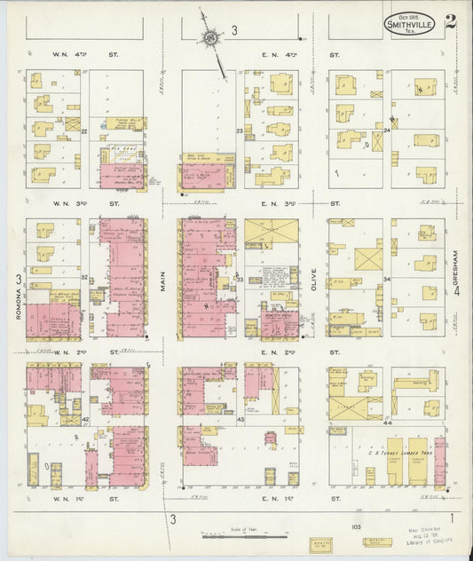 Sanborn Fire Insurance Map from Smithville, Bastrop County, Texas (1915), Sheet #0002 - Historic Sanborn Fire Insurance Map Print, vintage old map wall art, antique decor, genealogy gift, Texas Texas map