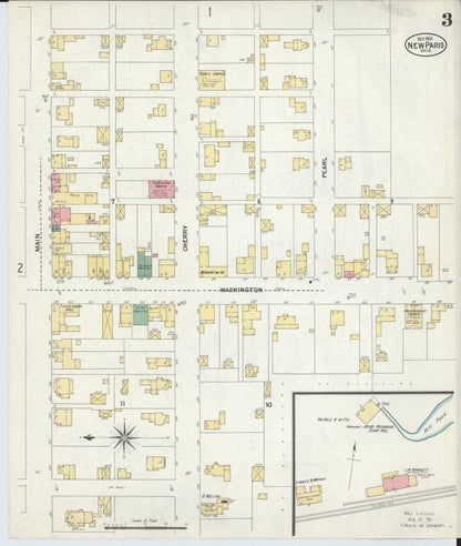 Sanborn Fire Insurance Map from New Paris, Preble County, Ohio (1901), Sheet #0003 - Complete Map Set gallery image, historic Sanborn map, vintage wall art, Ohio Ohio