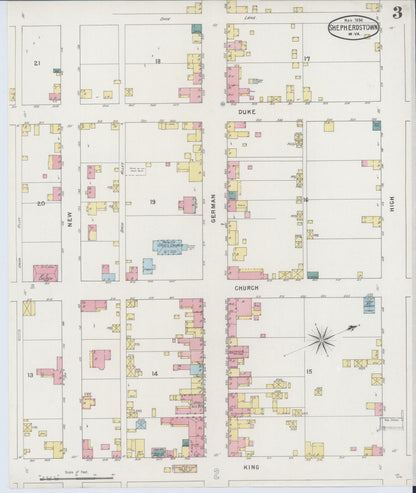 Sanborn Fire Insurance Map from Shepherdstown, Jefferson County, West Virginia (1894), Sheet #0003 - Complete Map Set gallery image, historic Sanborn map, vintage wall art, West Virginia West Virginia