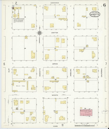 Sanborn Fire Insurance Map from Henrietta, Clay County, Texas (1912), Sheet #0006 - Complete Map Set gallery image, historic Sanborn map, vintage wall art, Texas Texas