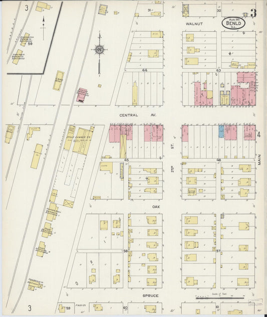 Sanborn Fire Insurance Map from Benld, Macoupin County, Illinois (1915), Sheet #0003 - Historic Sanborn Fire Insurance Map Print, vintage old map wall art, antique decor, genealogy gift, Illinois Illinois map