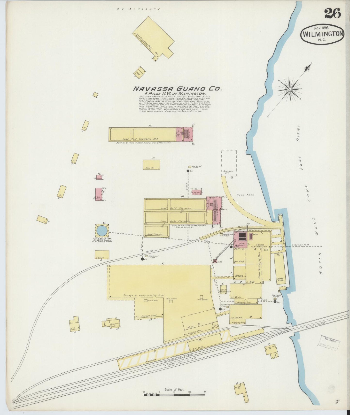 Sanborn Fire Insurance Map from Wilmington, New Hanover County, North Carolina (1893), Sheet #0026 - Complete Map Set gallery image, historic Sanborn map, vintage wall art, North Carolina North Carolina