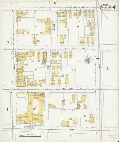 Sanborn Fire Insurance Map from Palatka, Putnam County, Florida (1903), Sheet #0004 - Complete Map Set gallery image, historic Sanborn map, vintage wall art, Florida Florida