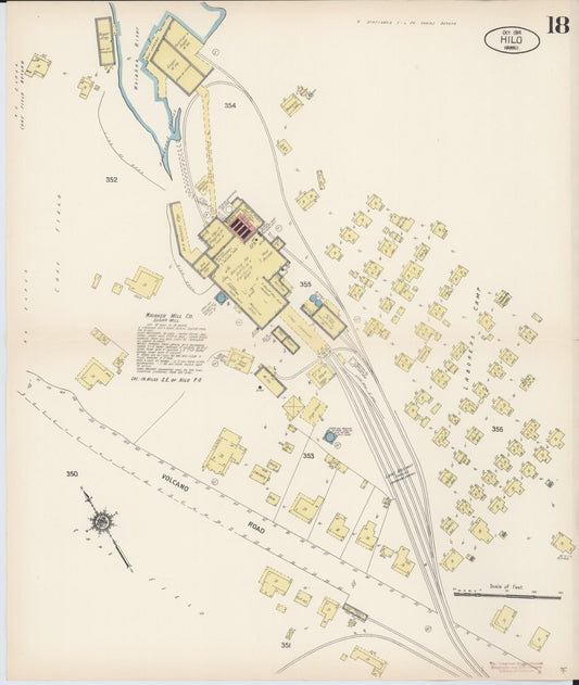 Sanborn Fire Insurance Map from Hilo, Hawaii County, Hawaii (1914), Sheet #0018 - Historic Sanborn Fire Insurance Map Print, vintage old map wall art
