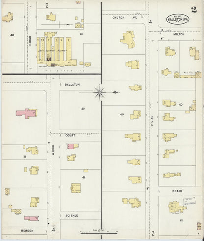Sanborn Fire Insurance Map from Ballston Spa, Saratoga County, New York (1897), Sheet #0002 - Complete Map Set gallery image, historic Sanborn map, vintage wall art, New York New York