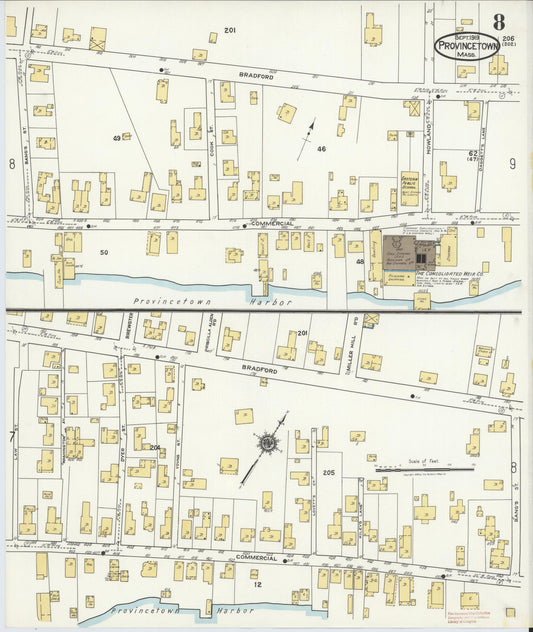 Sanborn Fire Insurance Map from Provincetown, Barnstable County, Massachusetts (1919), Sheet #0008 - Historic Sanborn Fire Insurance Map Print, vintage old map wall art, antique decor, genealogy gift, Massachusetts Massachusetts map