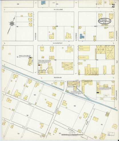 Sanborn Fire Insurance Map from Hartselle, Morgan County, Alabama (1917), Sheet #0002 - Complete Map Set gallery image, historic Sanborn map, vintage wall art, Alabama Alabama