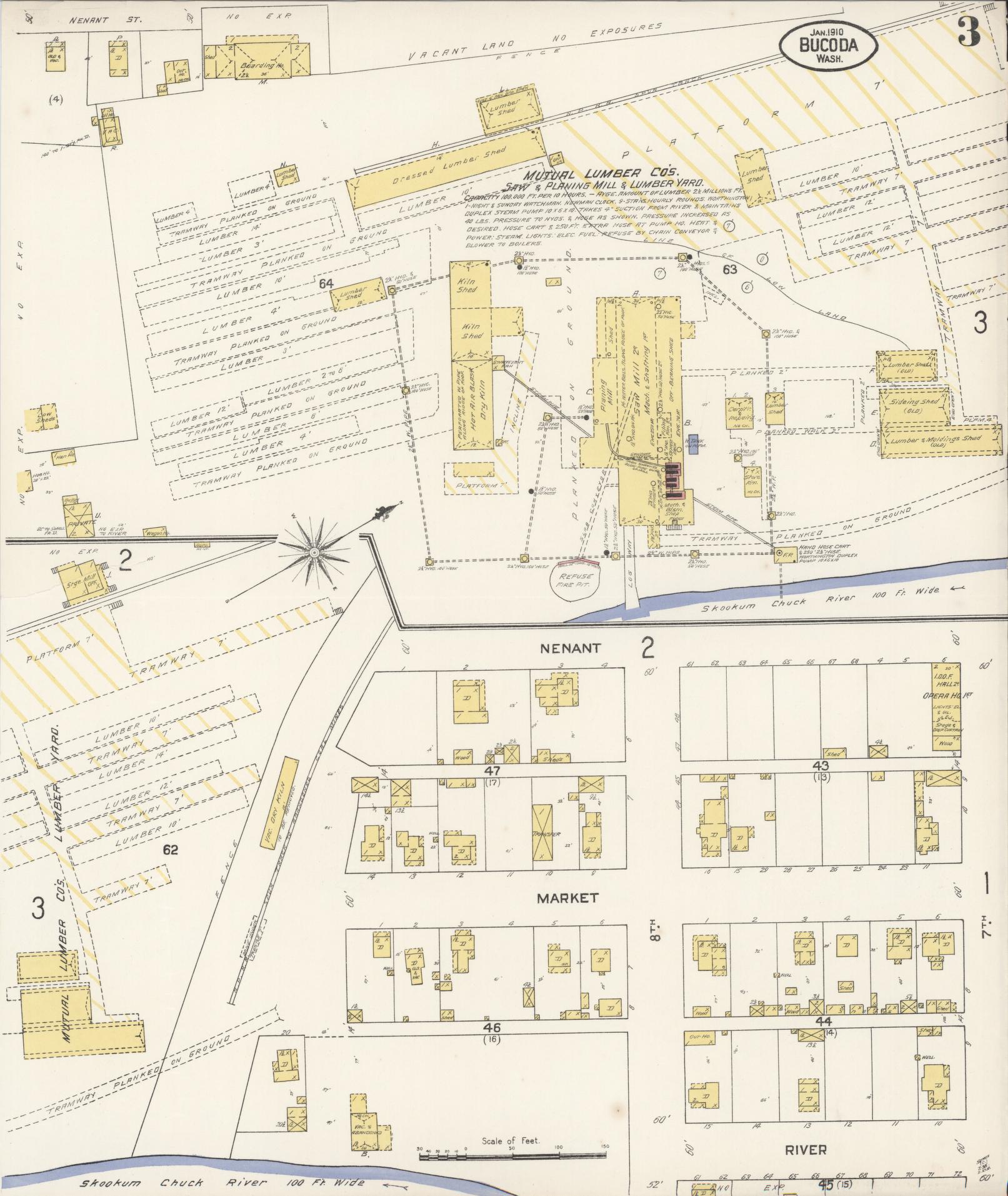Sanborn Fire Insurance Map from Bucoda, Thurston County, Washington (1910), Sheet #0003 - Complete Map Set gallery image, historic Sanborn map, vintage wall art, Washington Washington