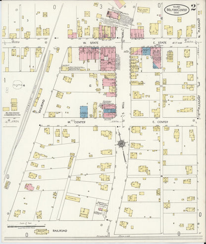 Sanborn Fire Insurance Map from Milford Center, Union County, Ohio (1921), Sheet #0002
