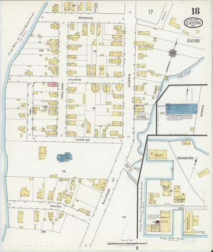 Sanborn Fire Insurance Map from Easton, Talbot County, Maryland (1919), Sheet #0018 - Complete Map Set gallery image, historic Sanborn map, vintage wall art, Maryland Maryland