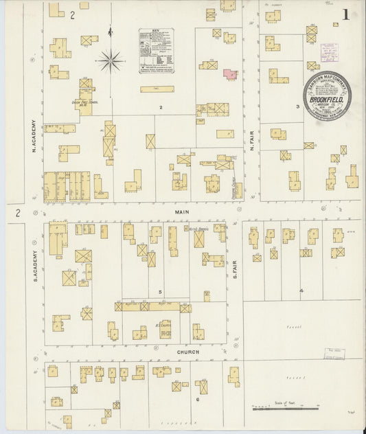 Sanborn Fire Insurance Map from Brookfield, Madison County, New York (1905), Sheet #0001 - Complete Map Set gallery image, historic Sanborn map, vintage wall art, New York New York
