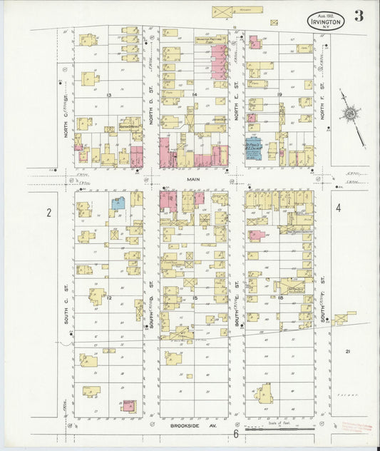 Sanborn Fire Insurance Map from Irvington, Westchester County, New York (1912), Sheet #0003 - Historic Sanborn Fire Insurance Map Print, vintage old map wall art, antique decor, genealogy gift, New York New York map