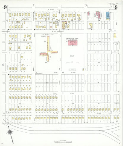 Sanborn Fire Insurance Map from Freeport, Brazoria County, Texas (1943), Sheet #0009 - Historic Sanborn Fire Insurance Map Print, vintage old map wall art, antique decor, genealogy gift, Texas Texas map