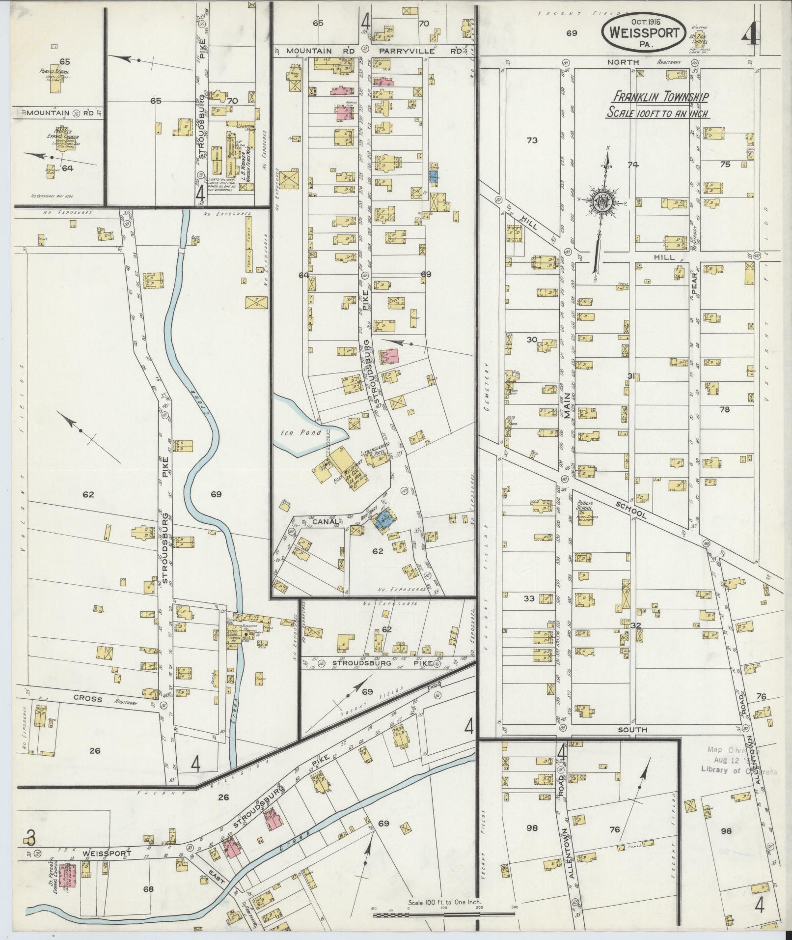 Sanborn Fire Insurance Map from Weissport, Carbon County, Pennsylvania (1915), Sheet #0004 - Complete Map Set gallery image, historic Sanborn map, vintage wall art, Pennsylvania Pennsylvania