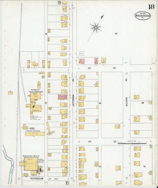 Sanborn Fire Insurance Map from Washington, Washington County, Pennsylvania (1900), Sheet #0018 - Historic Sanborn Fire Insurance Map Print, vintage old map wall art, antique decor, genealogy gift, Sanborn Fire Insurance Map from Washington Washington map