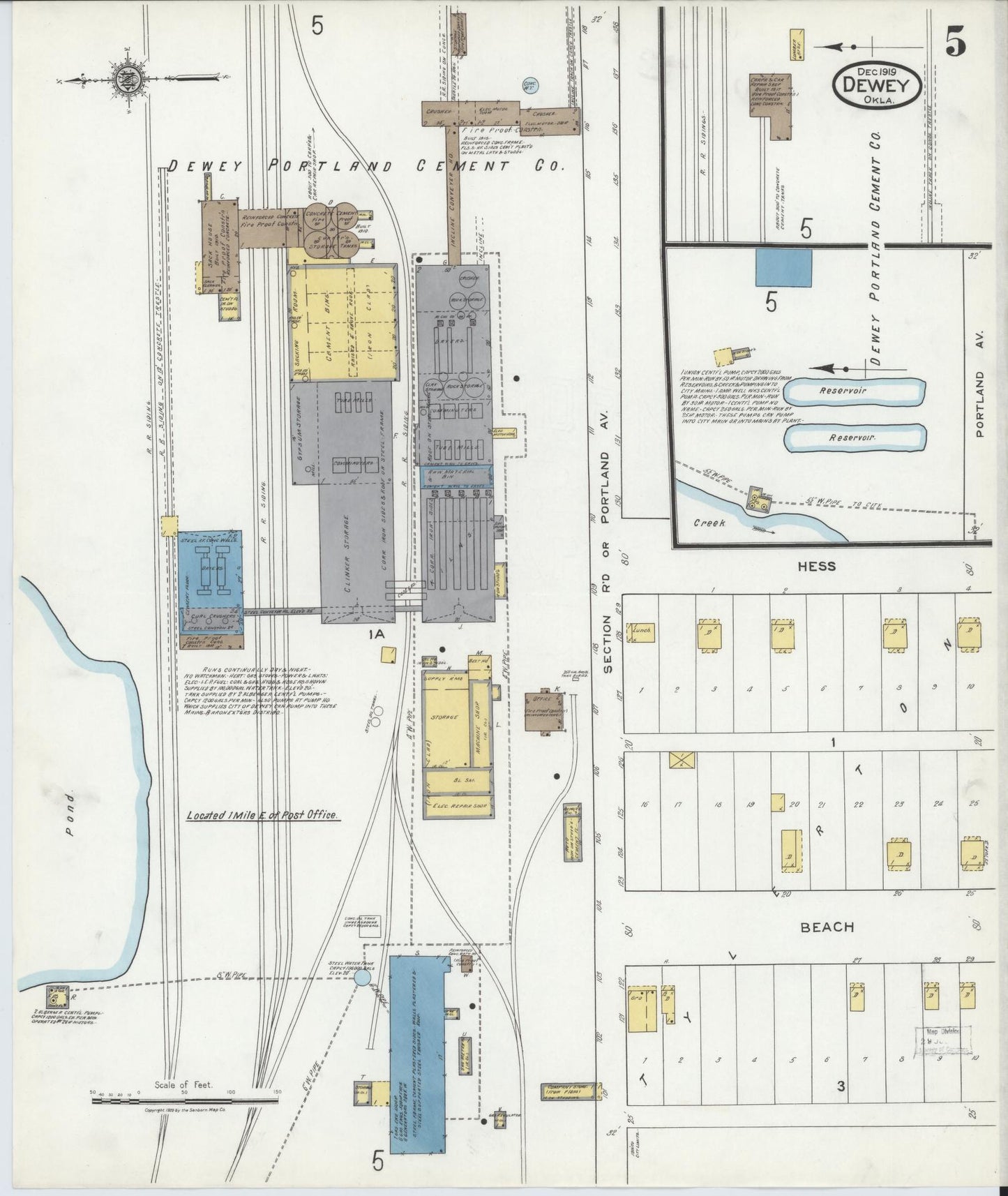 Sanborn Fire Insurance Map from Dewey, Washington County, Oklahoma (1919), Sheet #0005 - Complete Map Set gallery image, historic Sanborn map, vintage wall art, Oklahoma Oklahoma