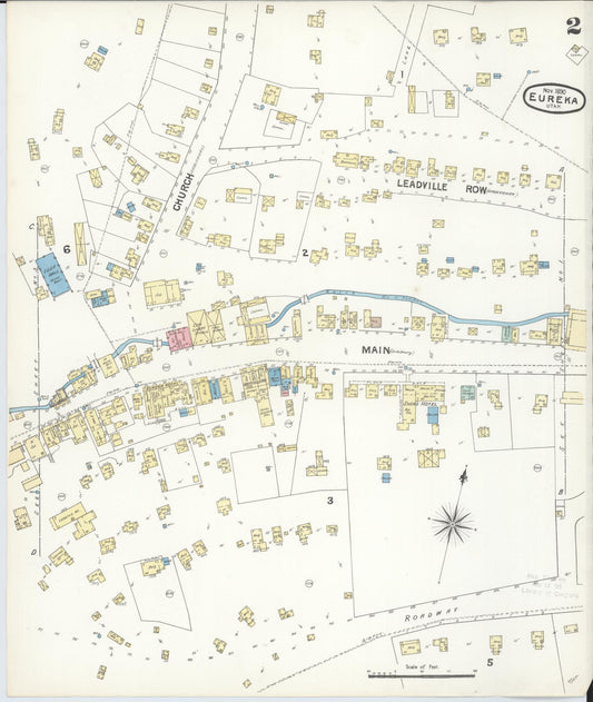 Sanborn Fire Insurance Map from Eureka, Juab County, Utah (1890), Sheet #0002 - Historic Sanborn Fire Insurance Map Print, vintage old map wall art, antique decor, genealogy gift, Utah Utah map