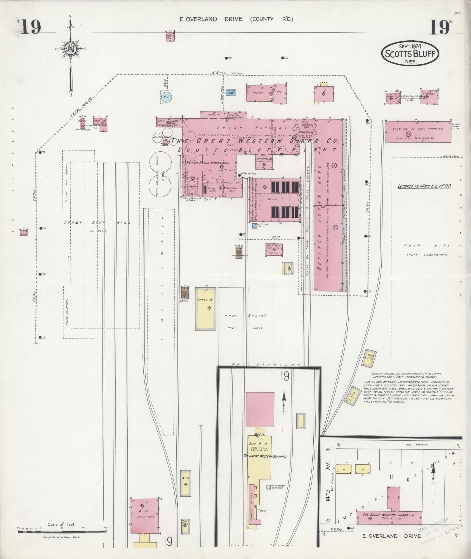 Sanborn Fire Insurance Map from Scottsbluff, Scotts Bluff County, Nebraska (1924), Sheet #0019 - Complete Map Set gallery image, historic Sanborn map, vintage wall art, Nebraska Nebraska