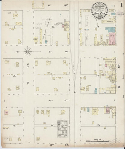Sanborn Fire Insurance Map from David City, Butler County, Nebraska (1885), Sheet #0001 - Complete Map Set gallery image, historic Sanborn map, vintage wall art, Nebraska Nebraska