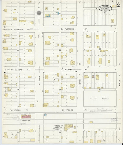 Sanborn Fire Insurance Map from Blackwell, Kay County, Oklahoma (1913), Sheet #0002 - Complete Map Set gallery image, historic Sanborn map, vintage wall art, Oklahoma Oklahoma