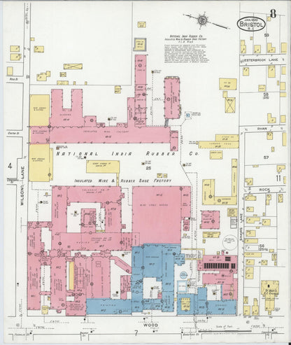 Sanborn Fire Insurance Map from Bristol, Bristol County, Rhode Island (1920), Sheet #0008 - Complete Map Set gallery image, historic Sanborn map, vintage wall art, Rhode Island Rhode Island