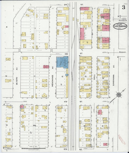 Sanborn Fire Insurance Map from East Dubuque, Jo Daviess County, Illinois (1921), Sheet #0003 - Historic Sanborn Fire Insurance Map Print, vintage old map wall art, antique decor, genealogy gift, Illinois Illinois map