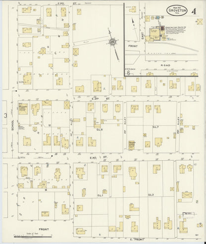 Sanborn Fire Insurance Map from Groveton, Trinity County, Texas (1912), Sheet #0004 - Complete Map Set gallery image, historic Sanborn map, vintage wall art, Texas Texas