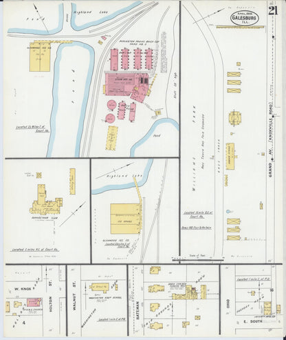 Sanborn Fire Insurance Map from Galesburg, Knox County, Illinois (1906), Sheet #0021 - Complete Map Set gallery image, historic Sanborn map, vintage wall art, Illinois Illinois