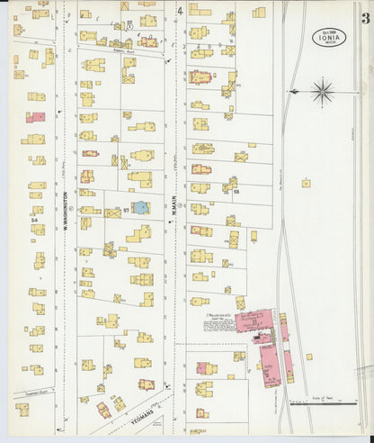 Sanborn Fire Insurance Map from Ionia, Ionia County, Michigan (1900), Sheet #0003 - Complete Map Set gallery image, historic Sanborn map, vintage wall art, Michigan Michigan