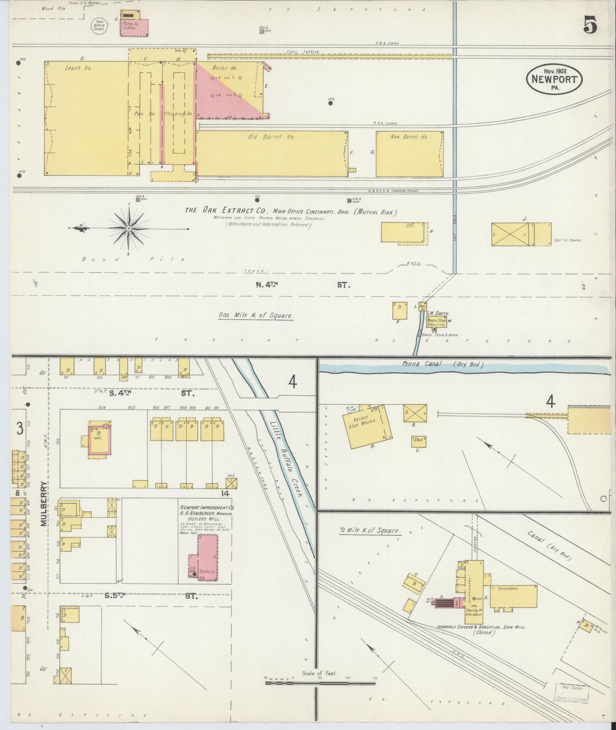 Sanborn Fire Insurance Map from Newport, Perry County, Pennsylvania (1902), Sheet #0005 - Historic Sanborn Fire Insurance Map Print, vintage old map wall art, antique decor, genealogy gift, Pennsylvania Pennsylvania map