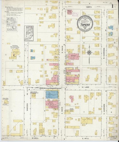 Sanborn Fire Insurance Map from Topeka, LaGrange County, Indiana (1916), Sheet #0001 - Historic Sanborn Fire Insurance Map Print, vintage old map wall art, antique decor, genealogy gift, Indiana Indiana map