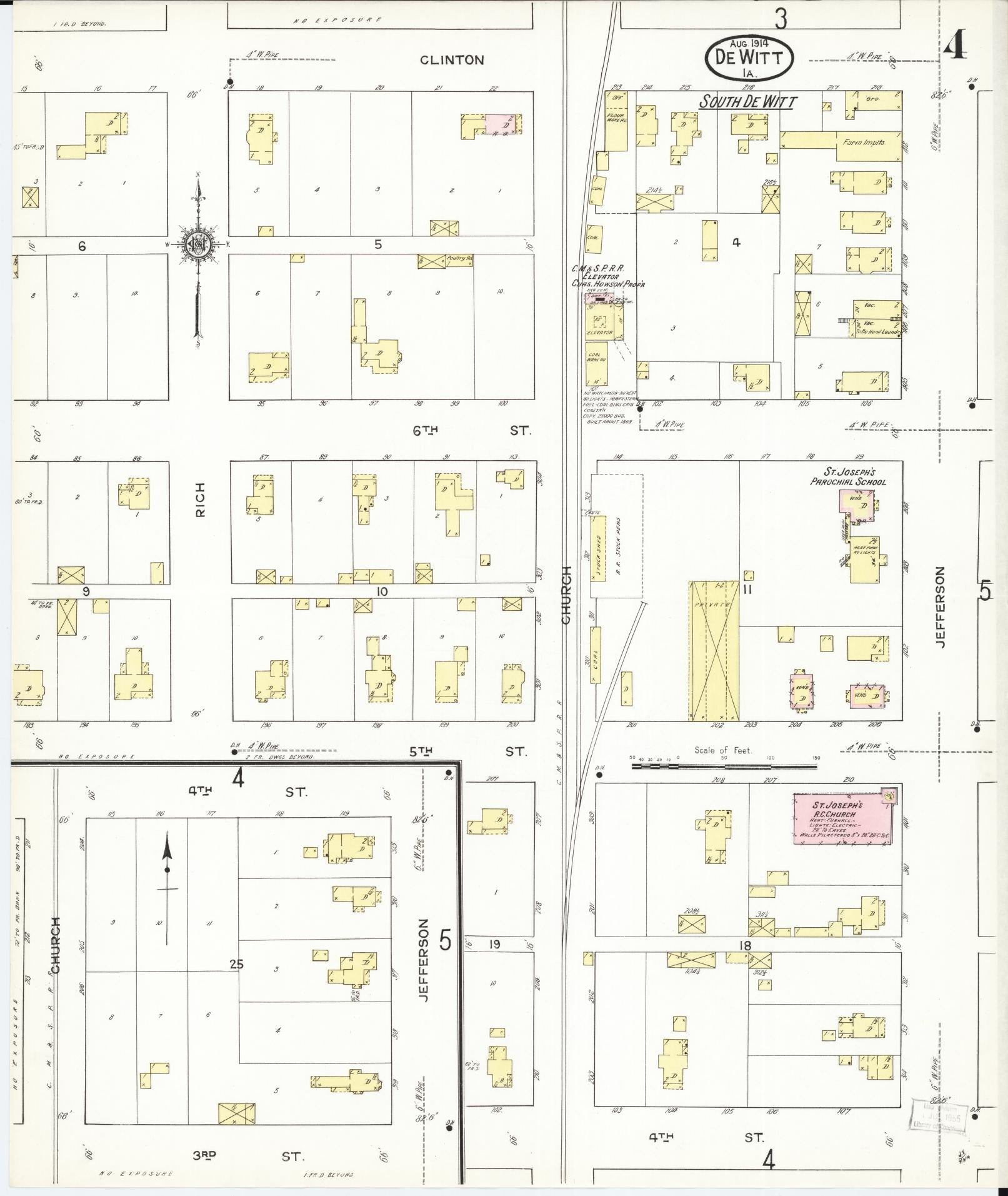 Sanborn Fire Insurance Map from De Witt, Clinton County, Iowa (1914), Sheet #0004 - Historic Sanborn Fire Insurance Map Print