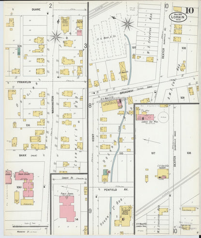 Sanborn Fire Insurance Map from Lorain, Lorain County, Ohio (1900), Sheet #0010 - Complete Map Set gallery image, historic Sanborn map, vintage wall art, Ohio Ohio