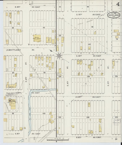 Sanborn Fire Insurance Map from Ashland, Ashland County, Wisconsin (1895), Sheet #0004 - Complete Map Set gallery image, historic Sanborn map, vintage wall art, Wisconsin Wisconsin