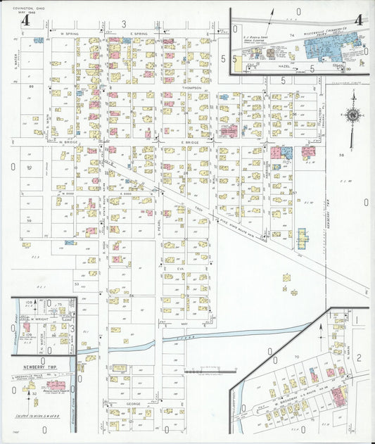 Sanborn Fire Insurance Map from Covington, Miami County, Ohio (1946), Sheet #0004 - Historic Sanborn Fire Insurance Map Print, vintage old map wall art, antique decor, genealogy gift, Ohio Ohio map