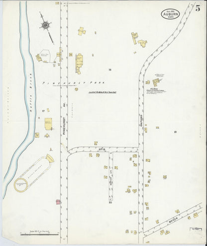 Sanborn Fire Insurance Map from Auburn, Worcester County, Massachusetts (1910), Sheet #0005 - Complete Map Set gallery image, historic Sanborn map, vintage wall art, Massachusetts Massachusetts