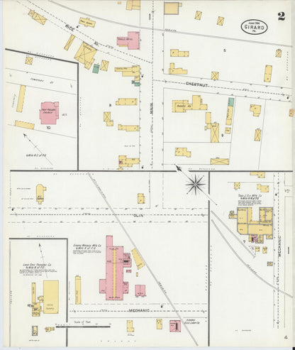 Sanborn Fire Insurance Map from Girard, Erie County, Pennsylvania (1904), Sheet #0002 - Complete Map Set gallery image, historic Sanborn map, vintage wall art, Pennsylvania Pennsylvania