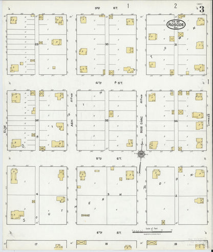 Sanborn Fire Insurance Map from Roscoe, Nolan County, Texas (1921), Sheet #0003 - Complete Map Set gallery image, historic Sanborn map, vintage wall art, Texas Texas
