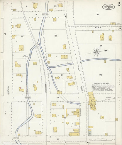 Sanborn Fire Insurance Map from Pomeroy, Garfield County, Washington (1904), Sheet #0002 - Complete Map Set gallery image, historic Sanborn map, vintage wall art, Washington Washington