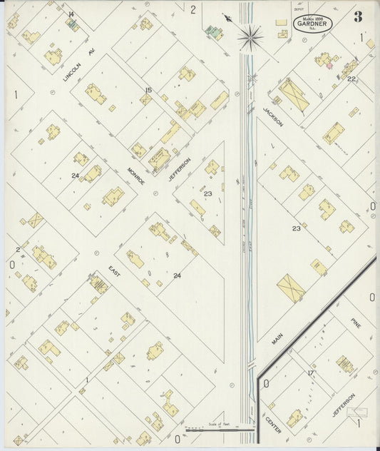 Sanborn Fire Insurance Map from Gardner, Grundy County, Illinois (1898), Sheet #0003 - Historic Sanborn Fire Insurance Map Print, vintage old map wall art, antique decor, genealogy gift, Illinois Illinois map