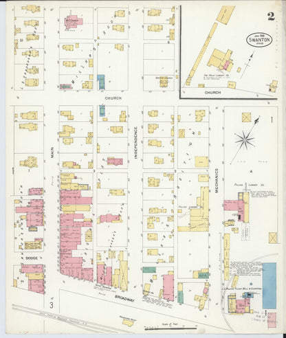 Sanborn Fire Insurance Map from Swanton, Fulton County, Ohio (1908), Sheet #0002 - Historic Sanborn Fire Insurance Map Print, vintage old map wall art, antique decor, genealogy gift, Ohio Ohio map