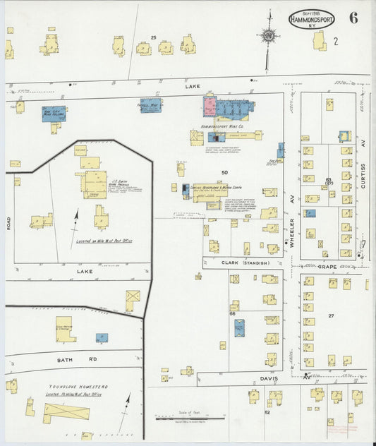 Sanborn Fire Insurance Map from Hammondsport, Steuben County, New York (1918), Sheet #0006 - Historic Sanborn Fire Insurance Map Print, vintage old map wall art, antique decor, genealogy gift, New York New York map