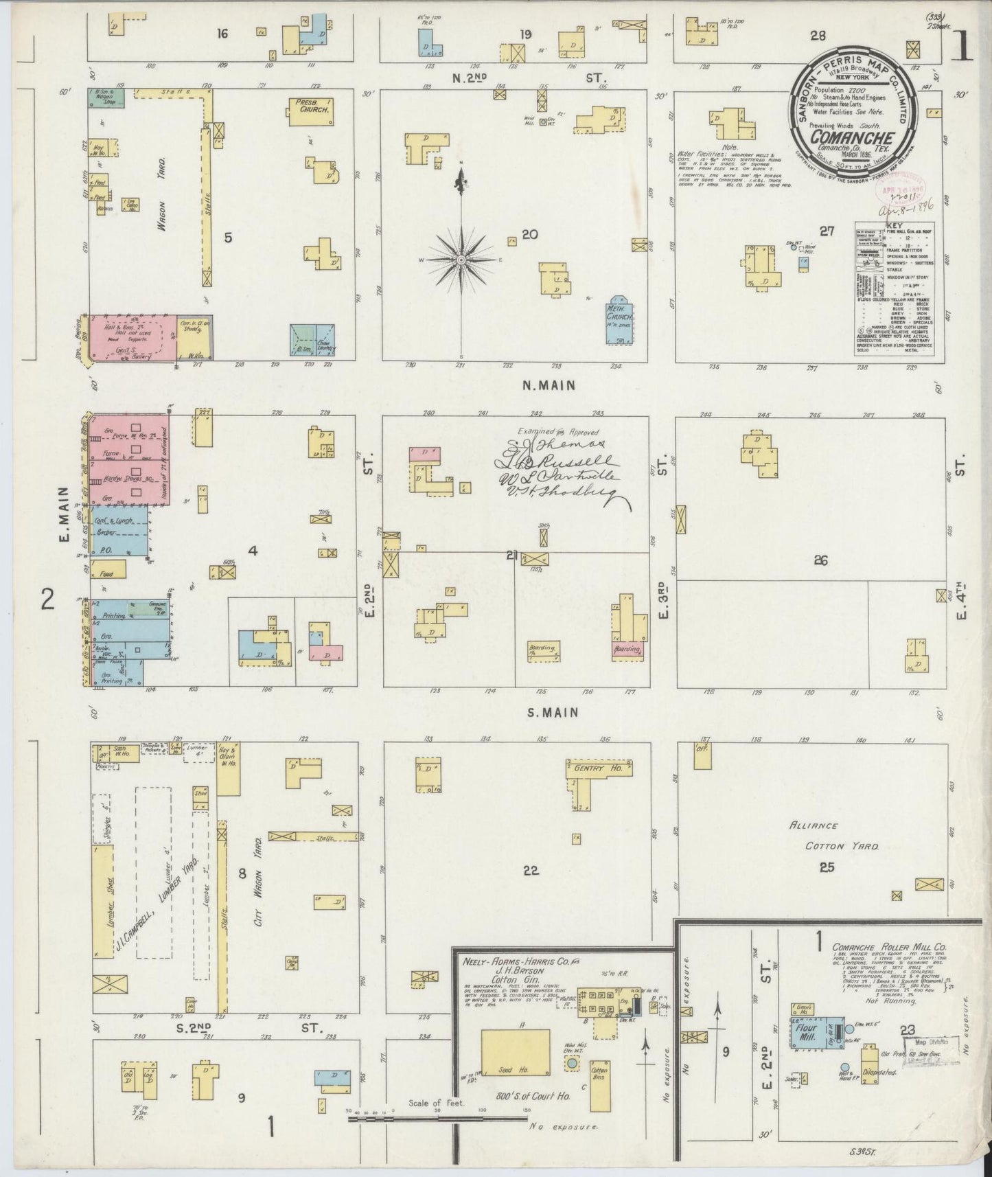 Sanborn Fire Insurance Map from Comanche, Comanche County, Texas. (1896) – Historic Sanborn Fire Insurance Map Print